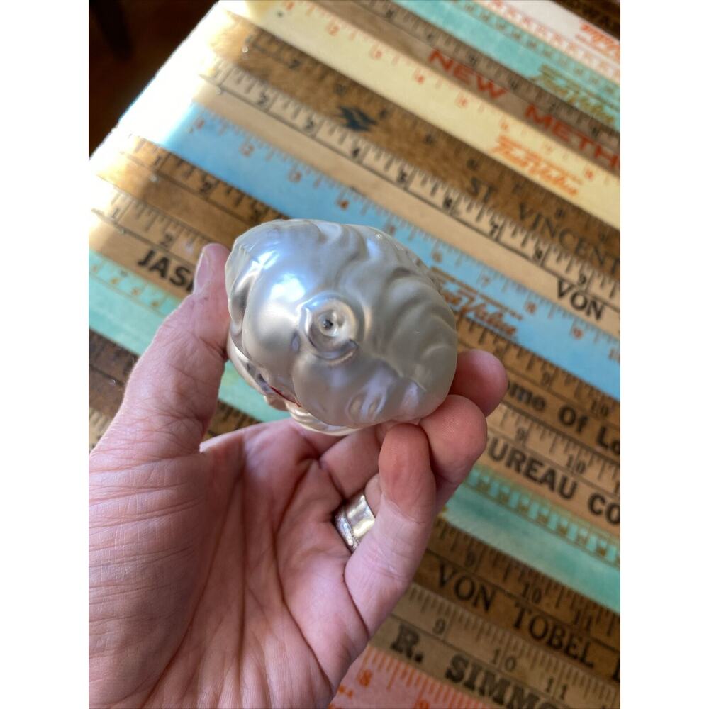 Vintage Blown‎ Glass ST NICK SANTA HEAD Jumbo Christmas Ornament West Germany - Picture 10 of 15